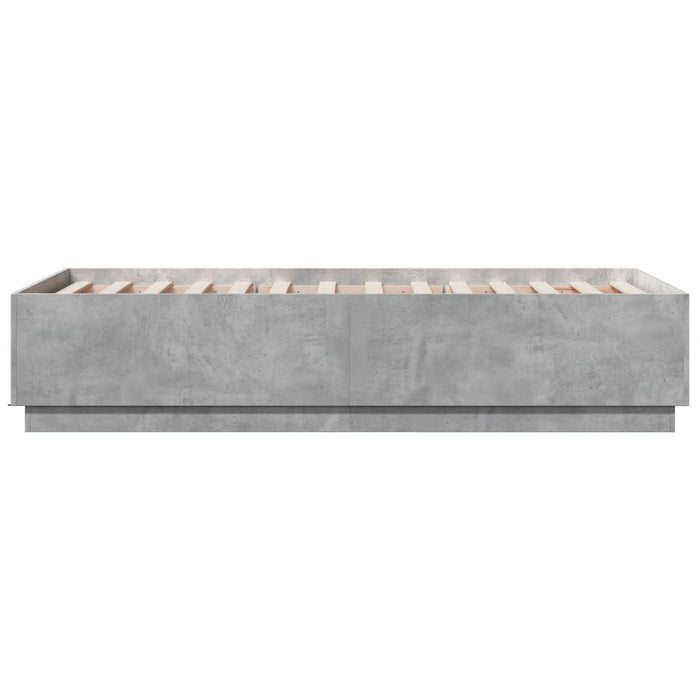 Cadru de pat, gri beton, 90x190 cm, lemn prelucrat - WALTI WALTI
