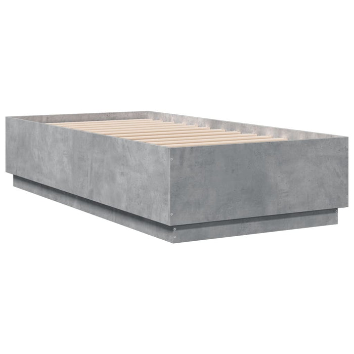 Cadru de pat, gri beton, 75x190 cm, lemn prelucrat - WALTI WALTI