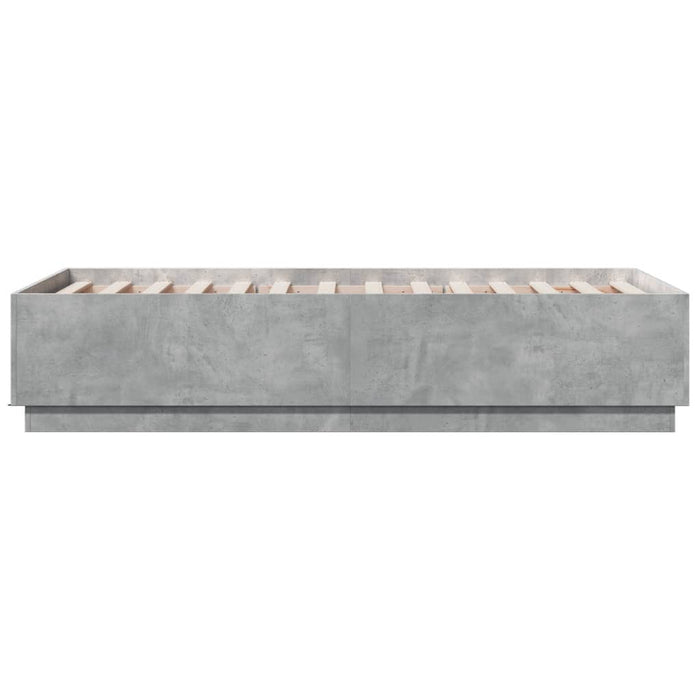 Cadru de pat, gri beton, 75x190 cm, lemn prelucrat - WALTI WALTI