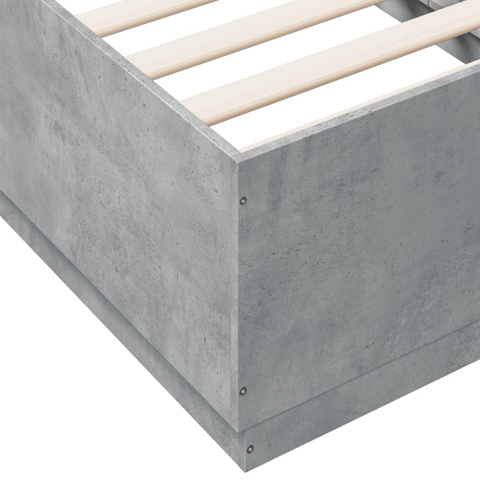 Cadru de pat, gri beton, 75x190 cm, lemn prelucrat - WALTI WALTI