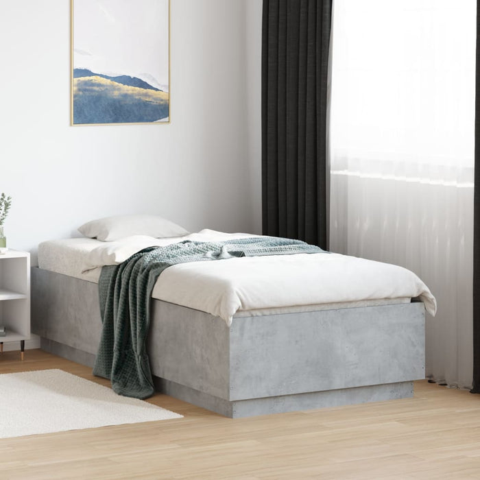 Cadru de pat, gri beton, 75x190 cm, lemn prelucrat - WALTI WALTI