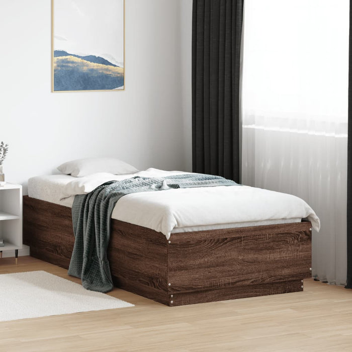 Cadru de pat, stejar maro, 75x190 cm, lemn prelucrat - WALTI WALTI