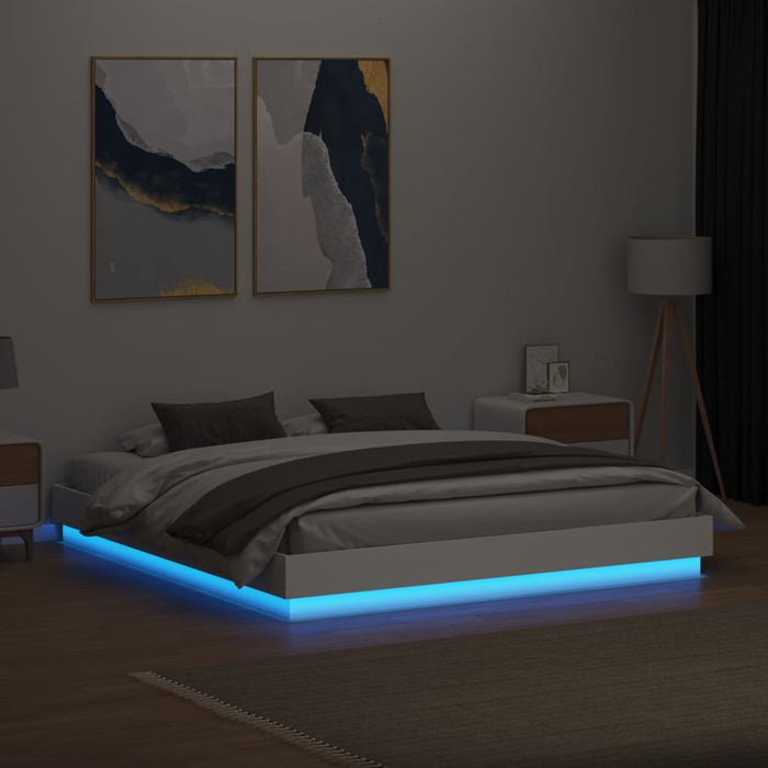 Cadru de pat cu lumini LED, alb, 200x200 cm - WALTI WALTI