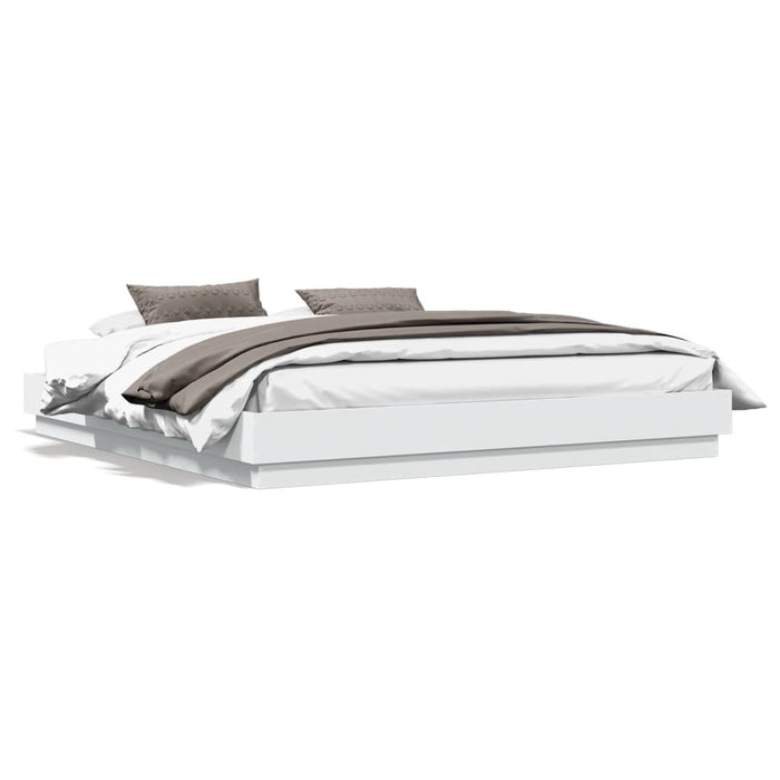 Cadru de pat cu lumini LED, alb, 200x200 cm - WALTI WALTI