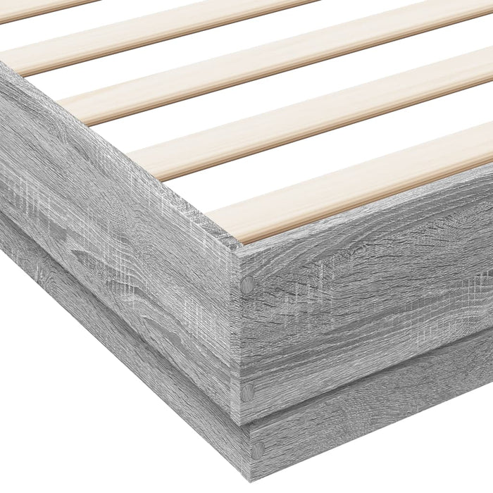 Cadru de pat cu lumini LED, gri sonoma, 200x200 cm - WALTI WALTI
