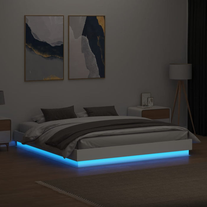 Cadru de pat cu lumini LED, alb, 180x200 cm - WALTI WALTI
