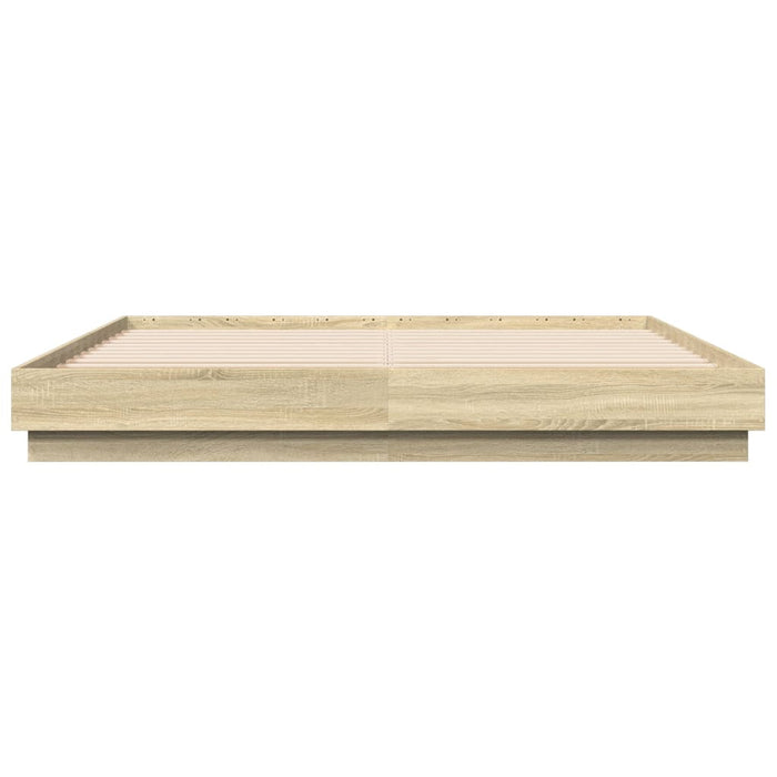 Cadru de pat cu lumini LED, stejar sonoma, 180x200 cm WALTI