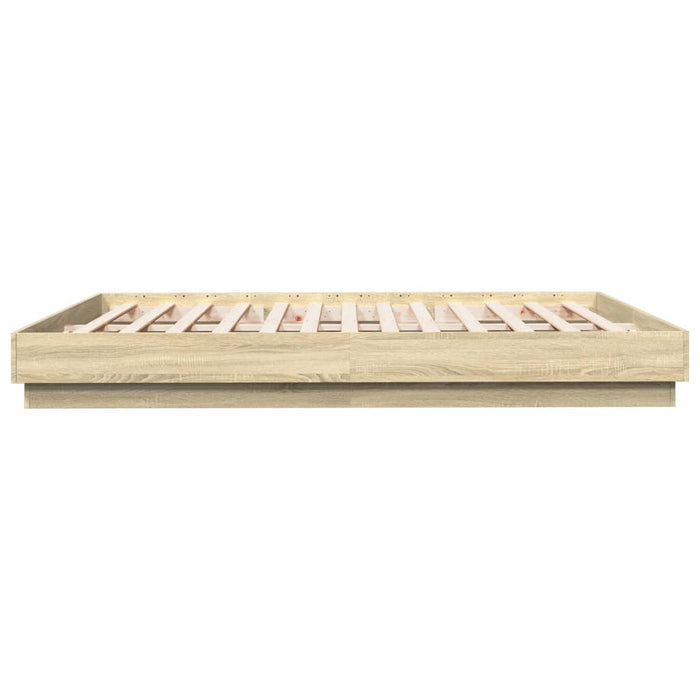 Cadru de pat cu lumini LED, stejar sonoma, 180x200 cm WALTI