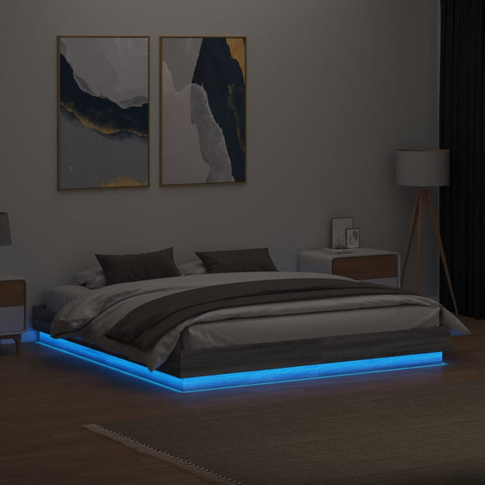 Cadru de pat cu lumini LED, gri sonoma, 180x200 cm - WALTI WALTI