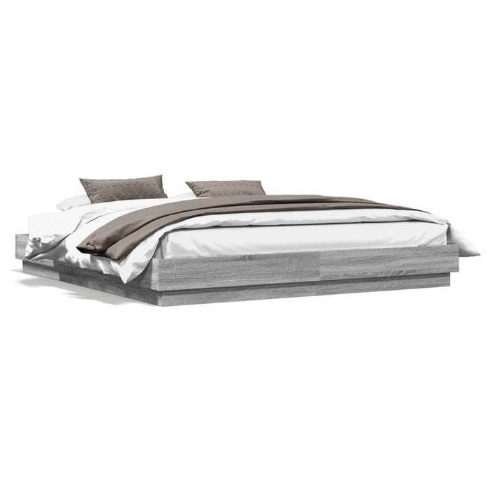 Cadru de pat cu lumini LED, gri sonoma, 180x200 cm - WALTI WALTI