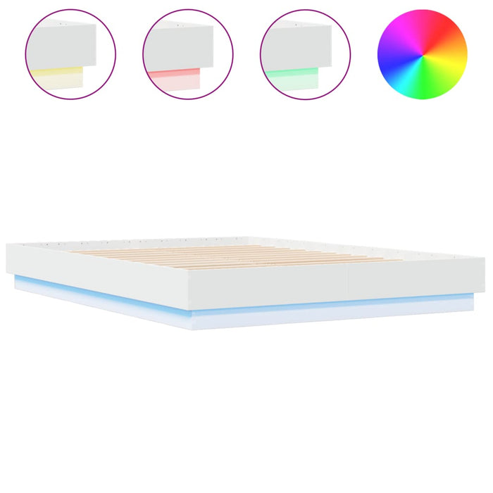 Cadru de pat cu lumini LED, alb, 160x200 cm - WALTI WALTI