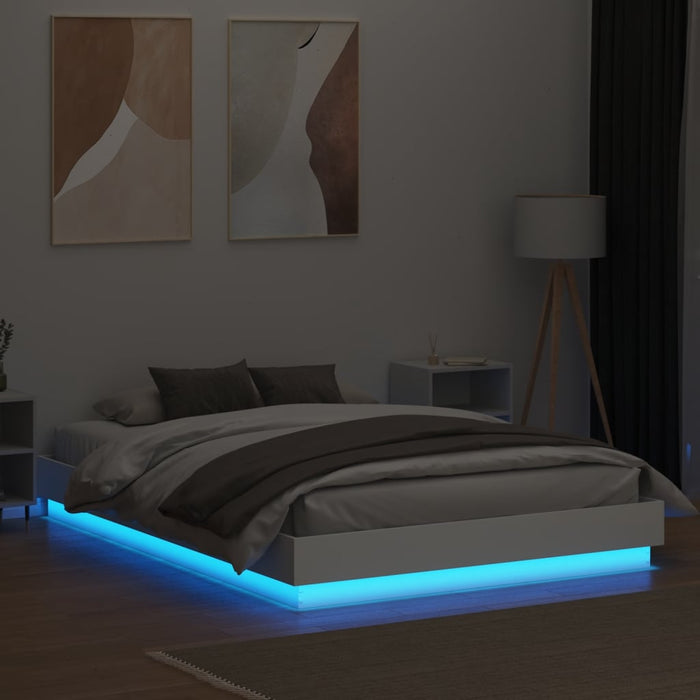 Cadru de pat cu lumini LED, alb, 160x200 cm - WALTI WALTI