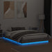 Cadru de pat cu lumini LED, gri beton, 160x200 cm - WALTI WALTI