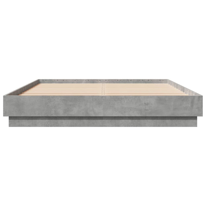 Cadru de pat cu lumini LED, gri beton, 160x200 cm - WALTI WALTI