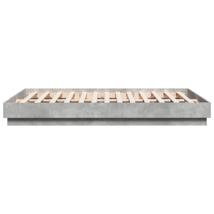 Cadru de pat cu lumini LED, gri beton, 160x200 cm - WALTI WALTI