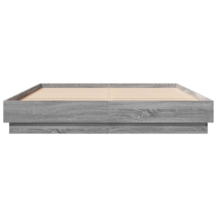 Cadru de pat cu lumini LED, gri sonoma, 160x200 cm - WALTI WALTI
