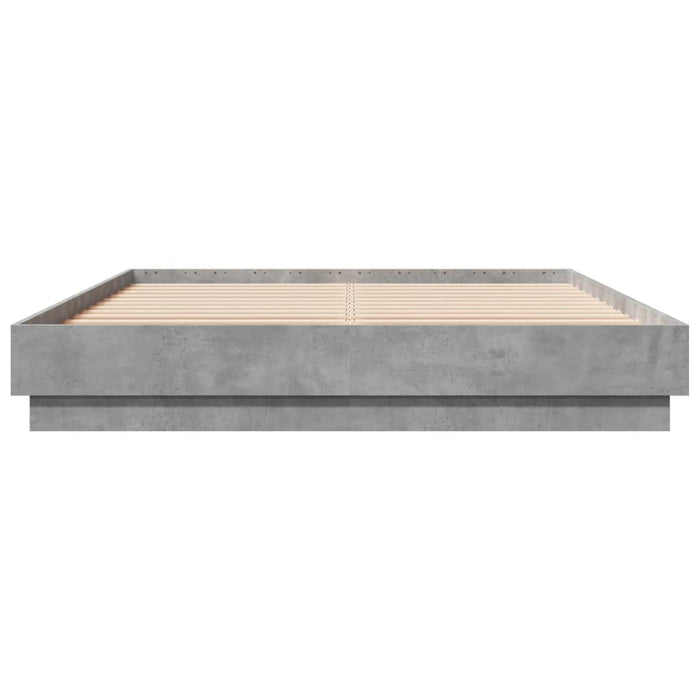 Cadru de pat cu lumini LED, gri beton, 150x200 cm - WALTI WALTI