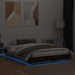 Cadru de pat cu lumini LED, stejar fumuriu, 150x200 cm - WALTI WALTI