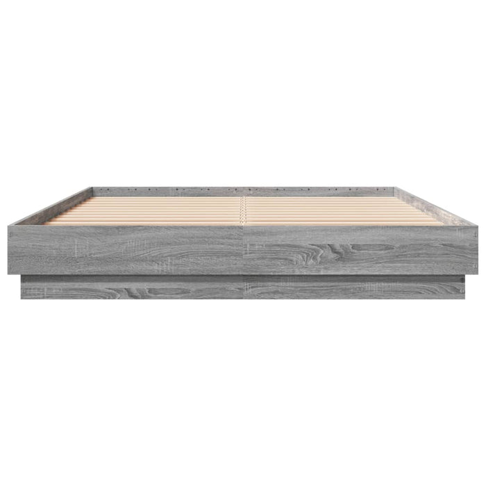 Cadru de pat cu lumini LED, gri sonoma, 140x200 cm - WALTI WALTI