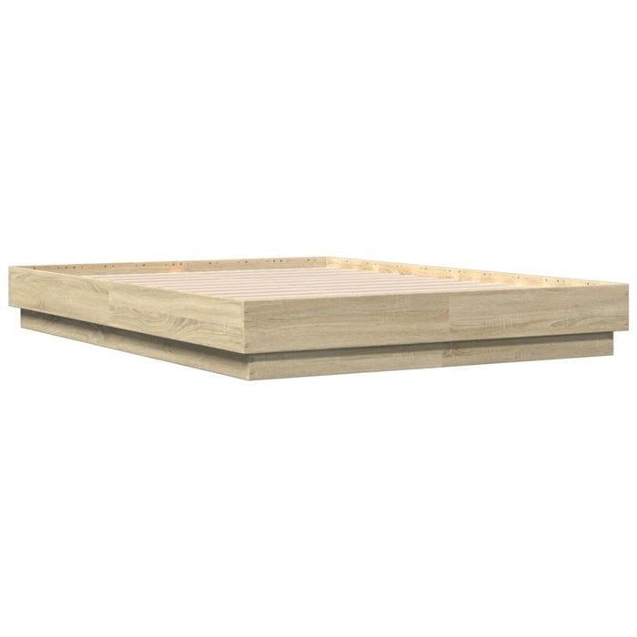 Cadru de pat cu lumini LED, stejar sonoma, 135x190 cm - WALTI WALTI