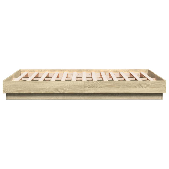 Cadru de pat cu lumini LED, stejar sonoma, 135x190 cm - WALTI WALTI