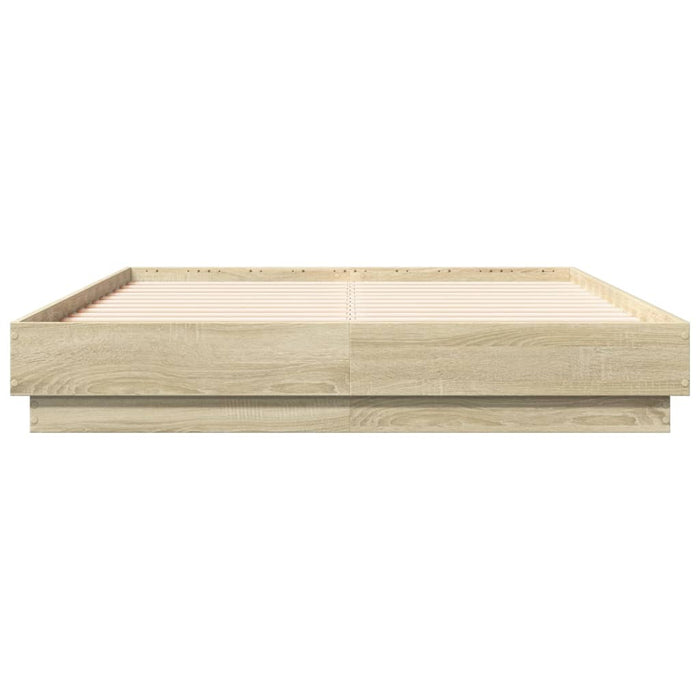 Cadru de pat cu lumini LED, stejar sonoma, 120x190 cm - WALTI WALTI