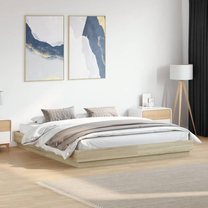 Cadru de pat, stejar sonoma, 180x200 cm, lemn prelucrat WALTI