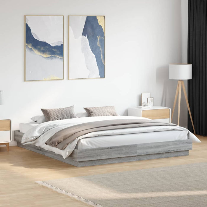 Cadru de pat, gri sonoma, 180x200 cm, lemn prelucrat - WALTI WALTI