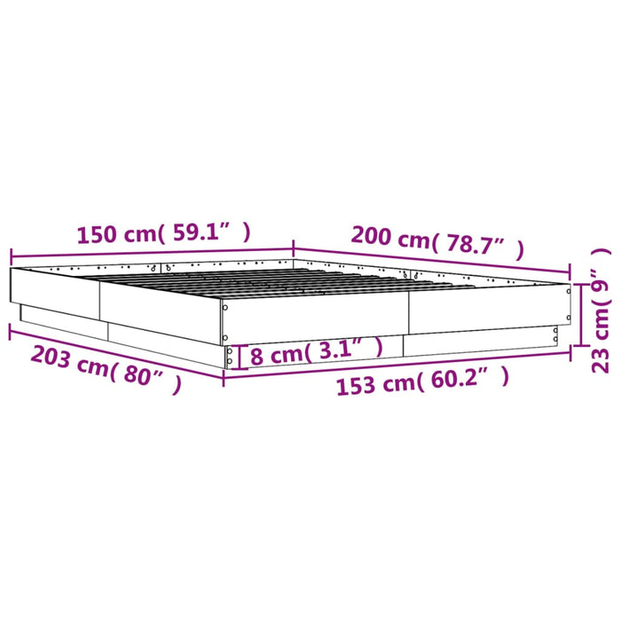 Cadru de pat, alb, 150x200 cm, lemn prelucrat - WALTI WALTI