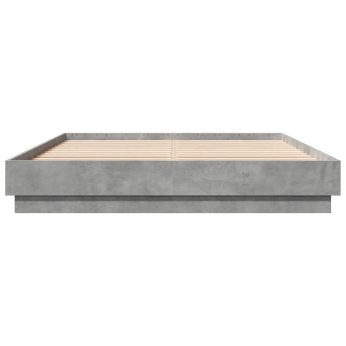 Cadru de pat, gri beton, 150x200 cm, lemn prelucrat - WALTI WALTI