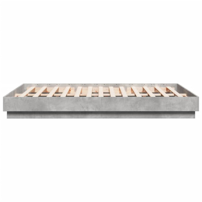 Cadru de pat, gri beton, 150x200 cm, lemn prelucrat - WALTI WALTI