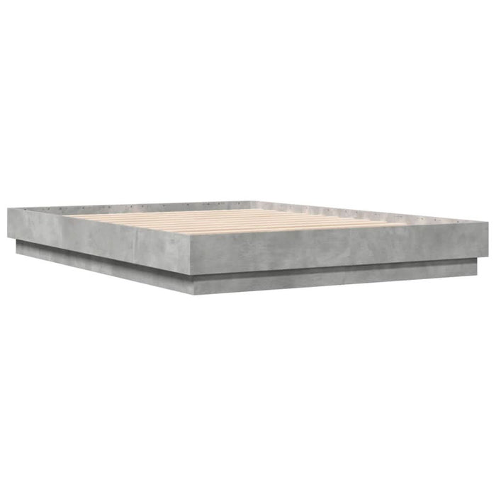 Cadru de pat, gri beton, 150x200 cm, lemn prelucrat - WALTI WALTI
