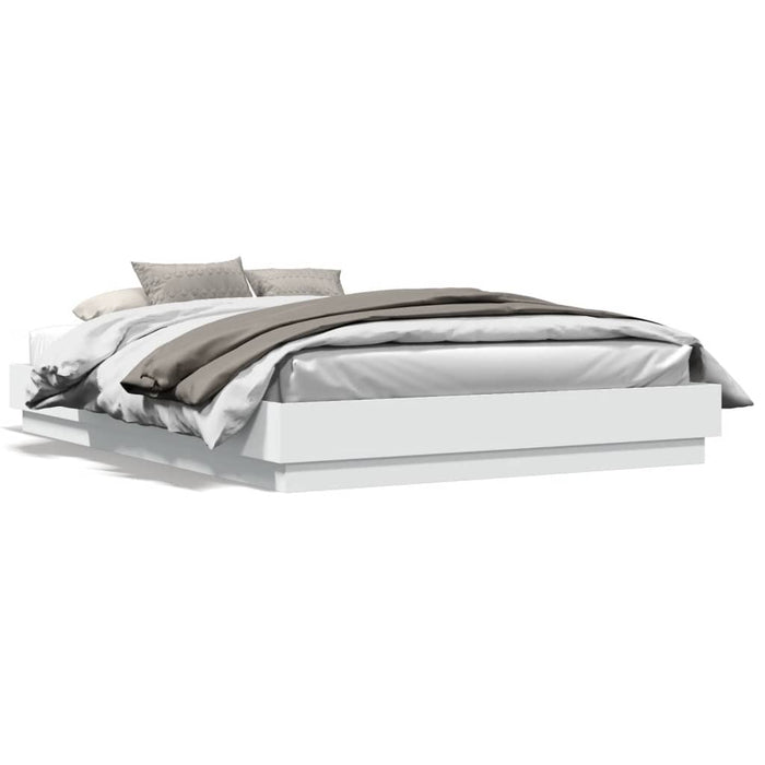 Cadru de pat, alb, 140x200 cm, lemn prelucrat WALTI