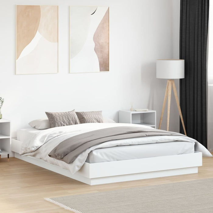 Cadru de pat, alb, 140x200 cm, lemn prelucrat WALTI