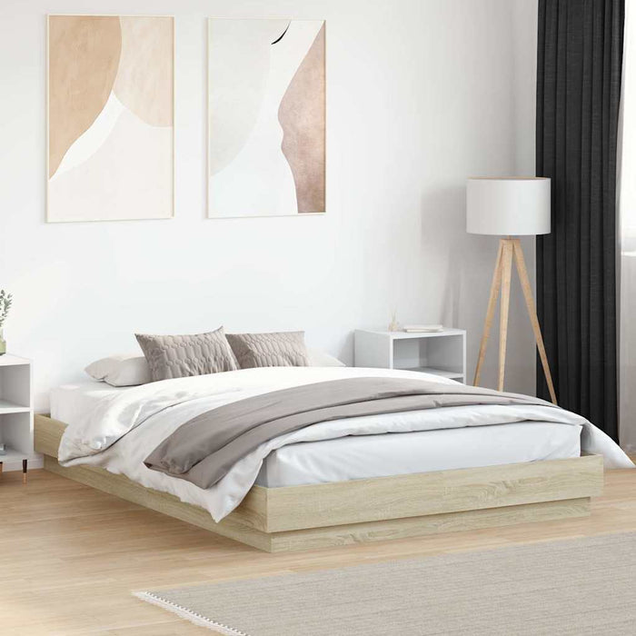 Cadru de pat, stejar sonoma, 120x200 cm, lemn prelucrat WALTI