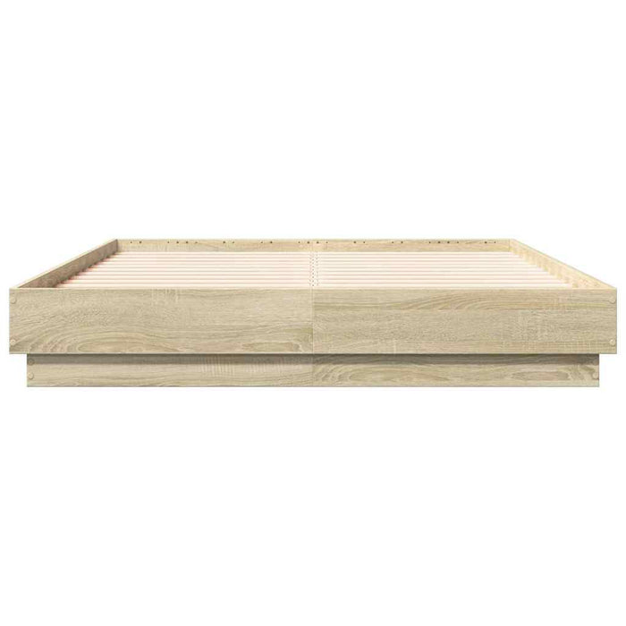 Cadru de pat, stejar sonoma, 135x190 cm, lemn prelucrat - WALTI WALTI