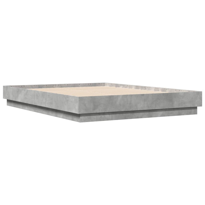 Cadru de pat, gri beton, 135x190 cm, lemn prelucrat - WALTI WALTI