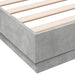 Cadru de pat, gri beton, 135x190 cm, lemn prelucrat - WALTI WALTI