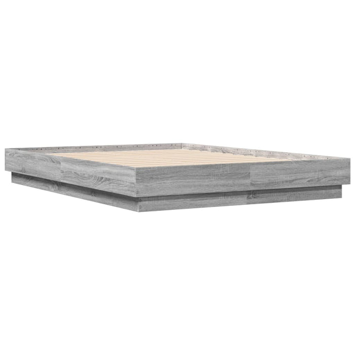 Cadru de pat, gri sonoma, 135x190 cm, lemn prelucrat - WALTI WALTI