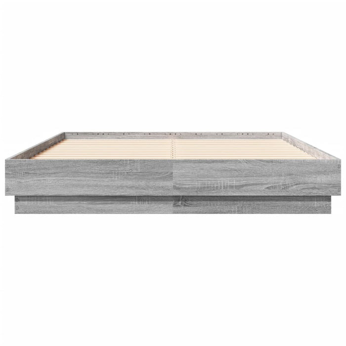 Cadru de pat, gri sonoma, 135x190 cm, lemn prelucrat - WALTI WALTI