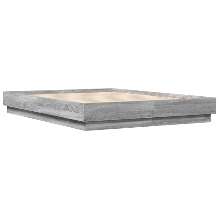 Cadru de pat, gri sonoma, 135x190 cm, lemn prelucrat - WALTI WALTI