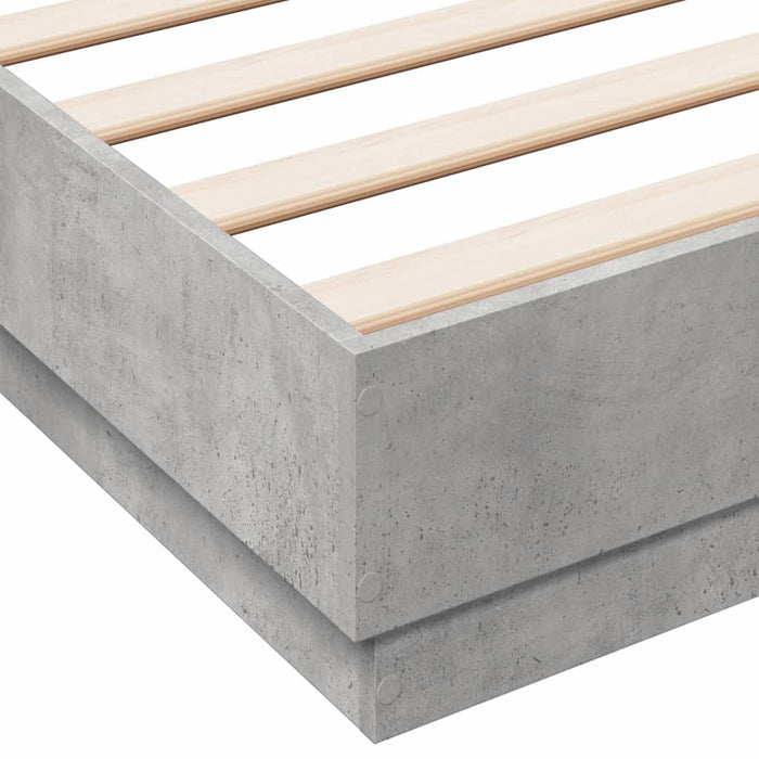 Cadru de pat, gri beton, 120x190 cm, lemn prelucrat - WALTI WALTI