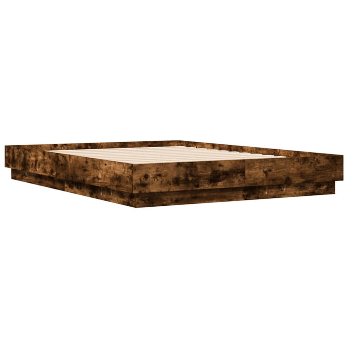 Cadru de pat, stejar afumat, 120x190 cm, lemn prelucrat WALTI