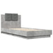Cadru de pat cu tăblie gri beton 100x200 cm lemn prelucrat - WALTI WALTI