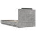 Cadru de pat cu tăblie gri beton 100x200 cm lemn prelucrat - WALTI WALTI