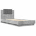 Cadru de pat cu tăblie gri beton 90x200 cm lemn prelucrat - WALTI WALTI