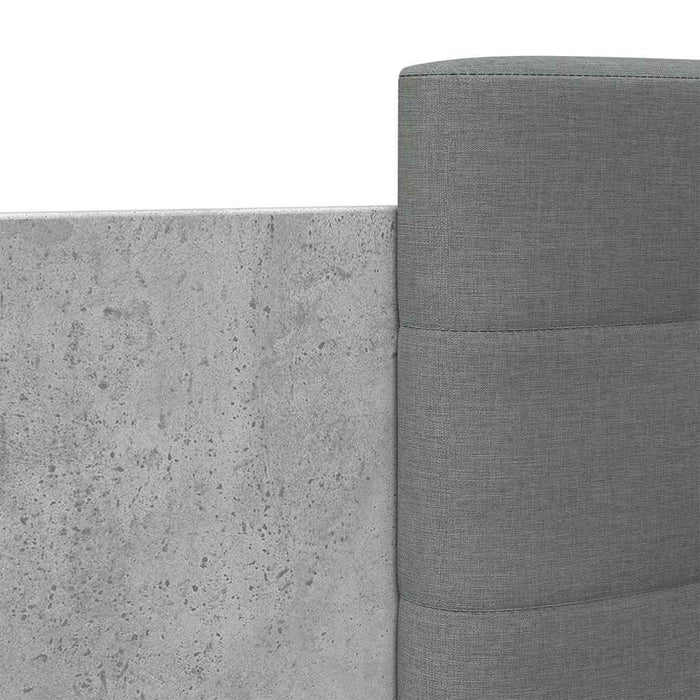 Cadru de pat cu tăblie gri beton 90x200 cm lemn prelucrat - WALTI WALTI