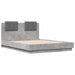 Cadru de pat cu tăblie gri beton 135x190 cm lemn prelucrat - WALTI WALTI
