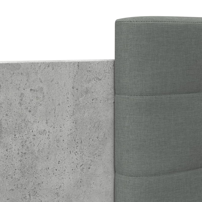 Cadru de pat cu tăblie gri beton 120x190 cm lemn prelucrat - WALTI WALTI