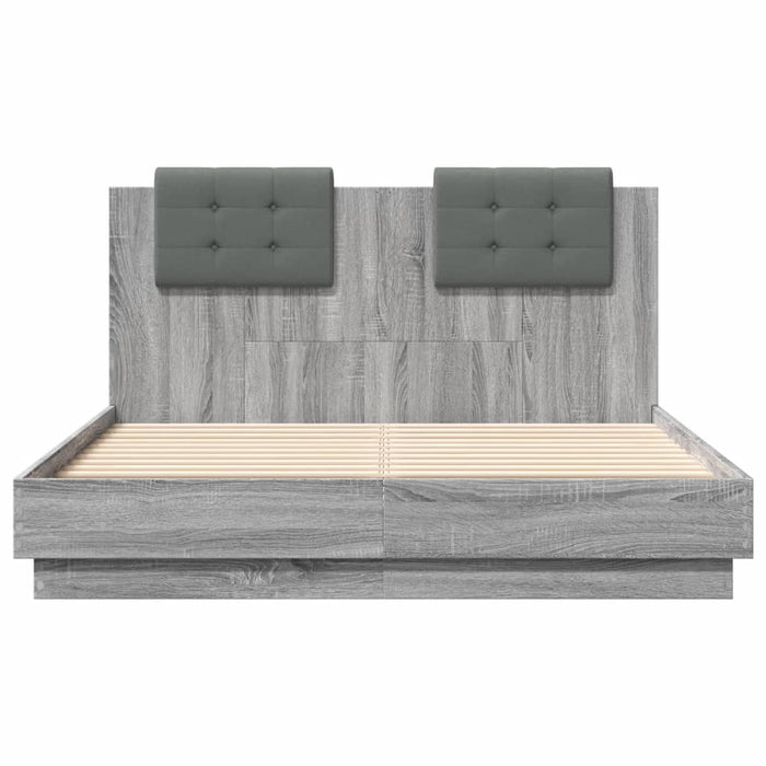 Cadru de pat cu tăblie gri sonoma 120x190 cm lemn prelucrat - WALTI WALTI